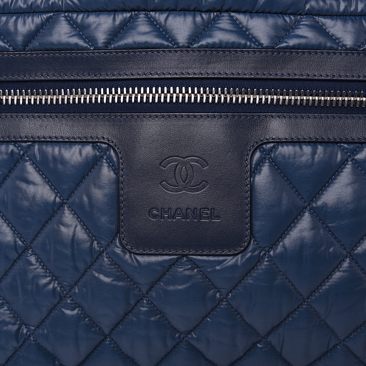 Chanel Nylon Quilted Large Coco Cocoon Tote Blue 9 of 9