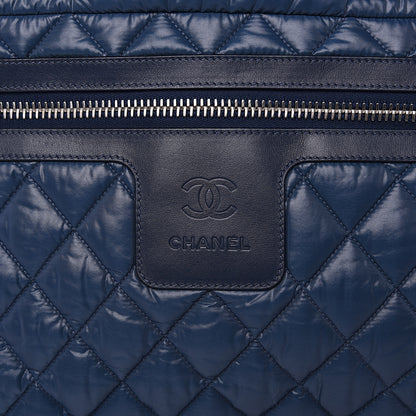 Chanel Nylon Quilted Large Coco Cocoon Tote Blue 9 of 9