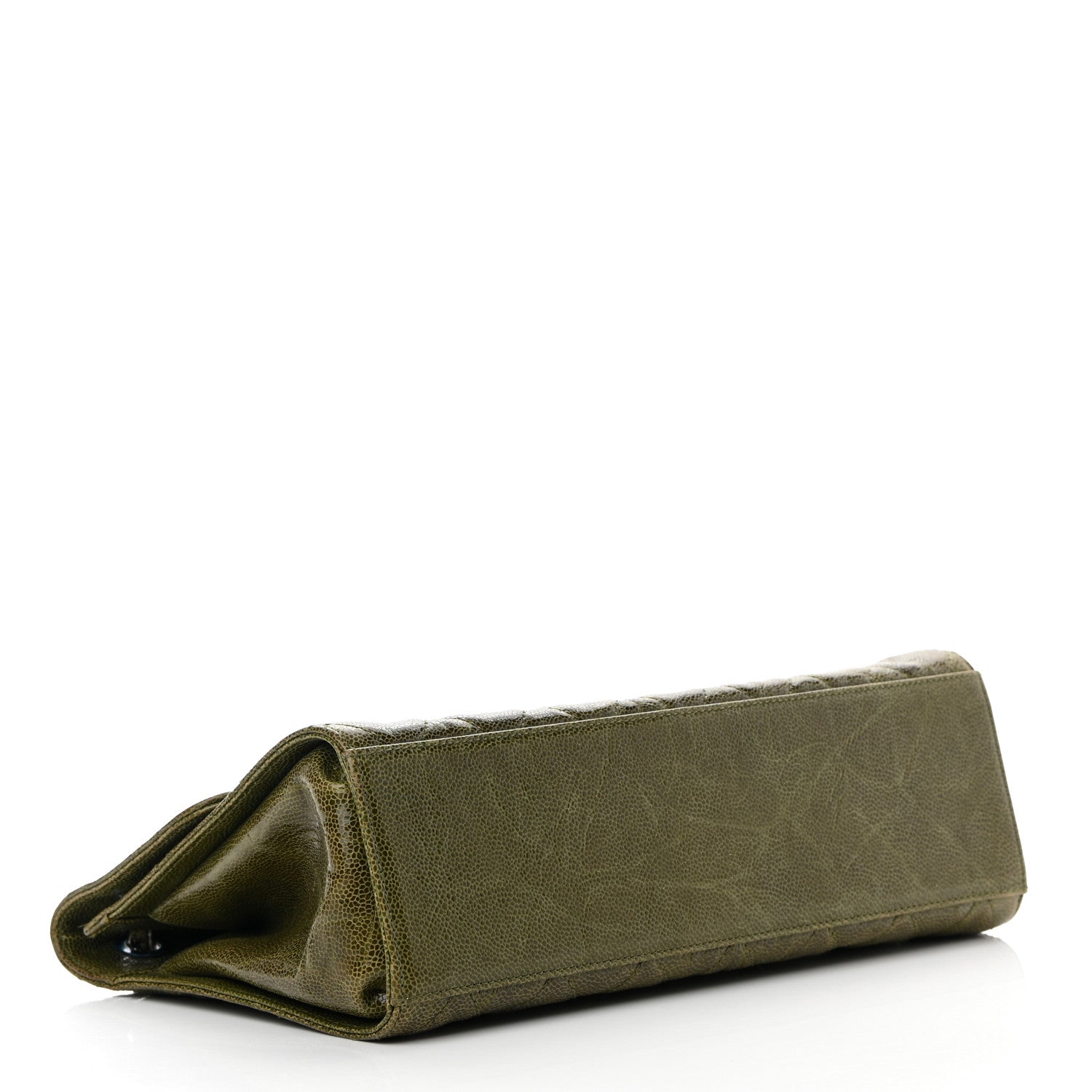Chanel Crumpled Grained Calfskin Jumbo CC Crave Flap Green 4 of 13