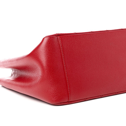 Chanel Caviar Quilted Grand Shopping Tote GST Red 8 of 10