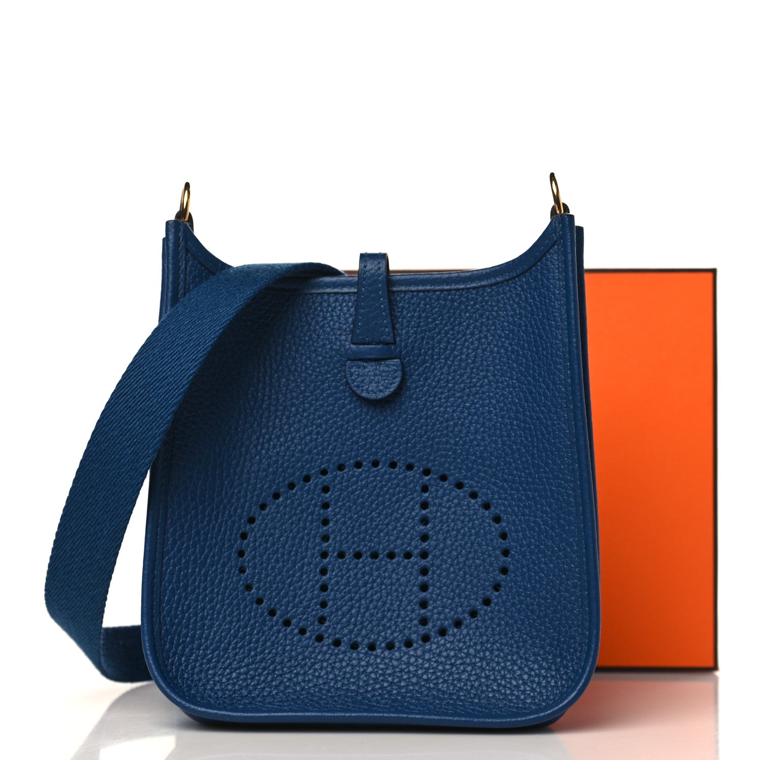 Hermes Taurillon Clemence Evelyne TPM Deep Blue 10 of 10