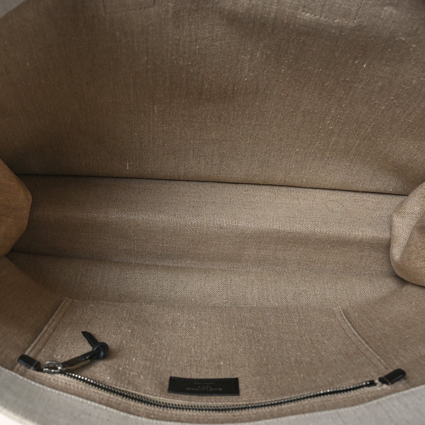 Linen Calfskin Rive Gauche Tote Optic White