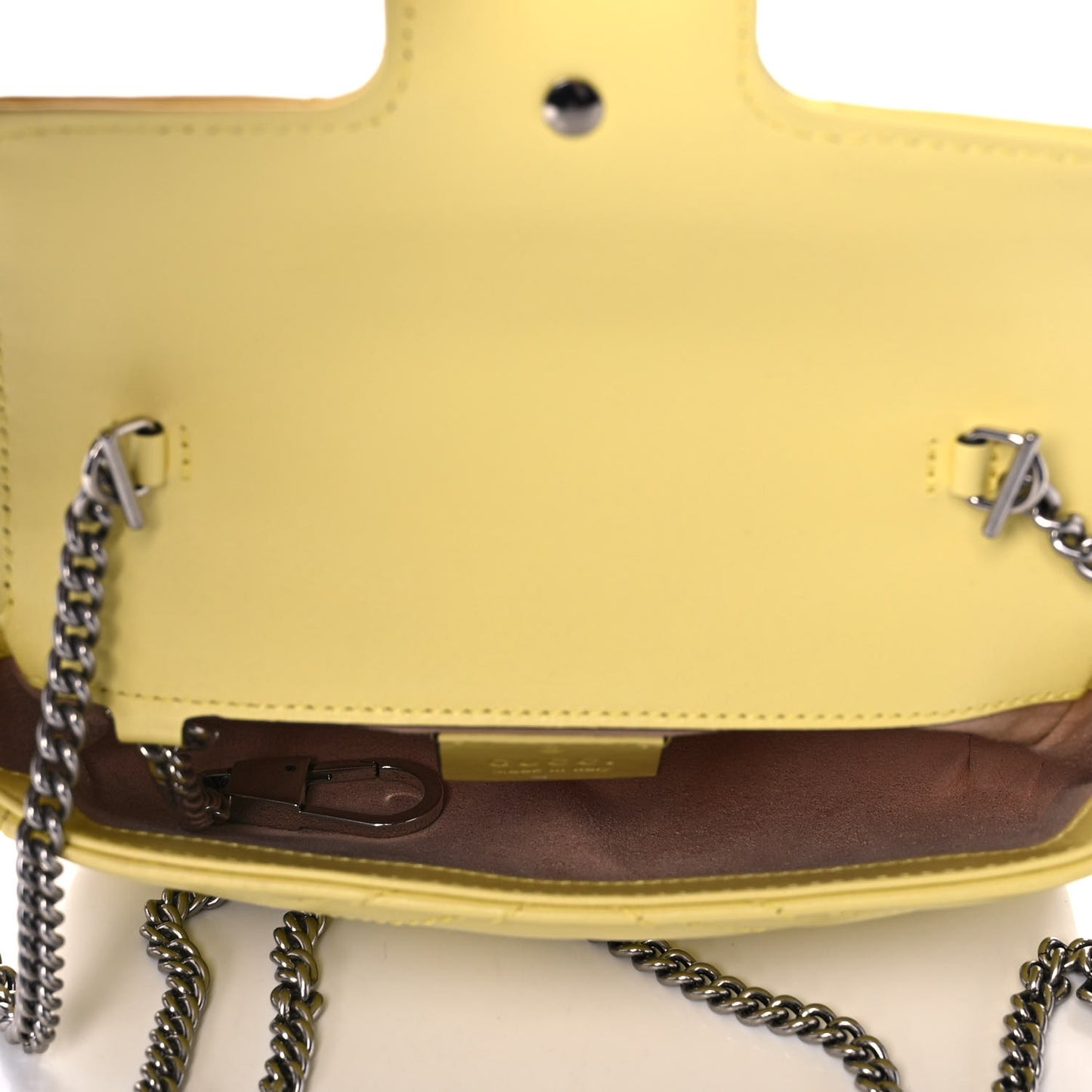 Calfskin Matelasse Super Mini GG Marmont Shoulder Bag Banana