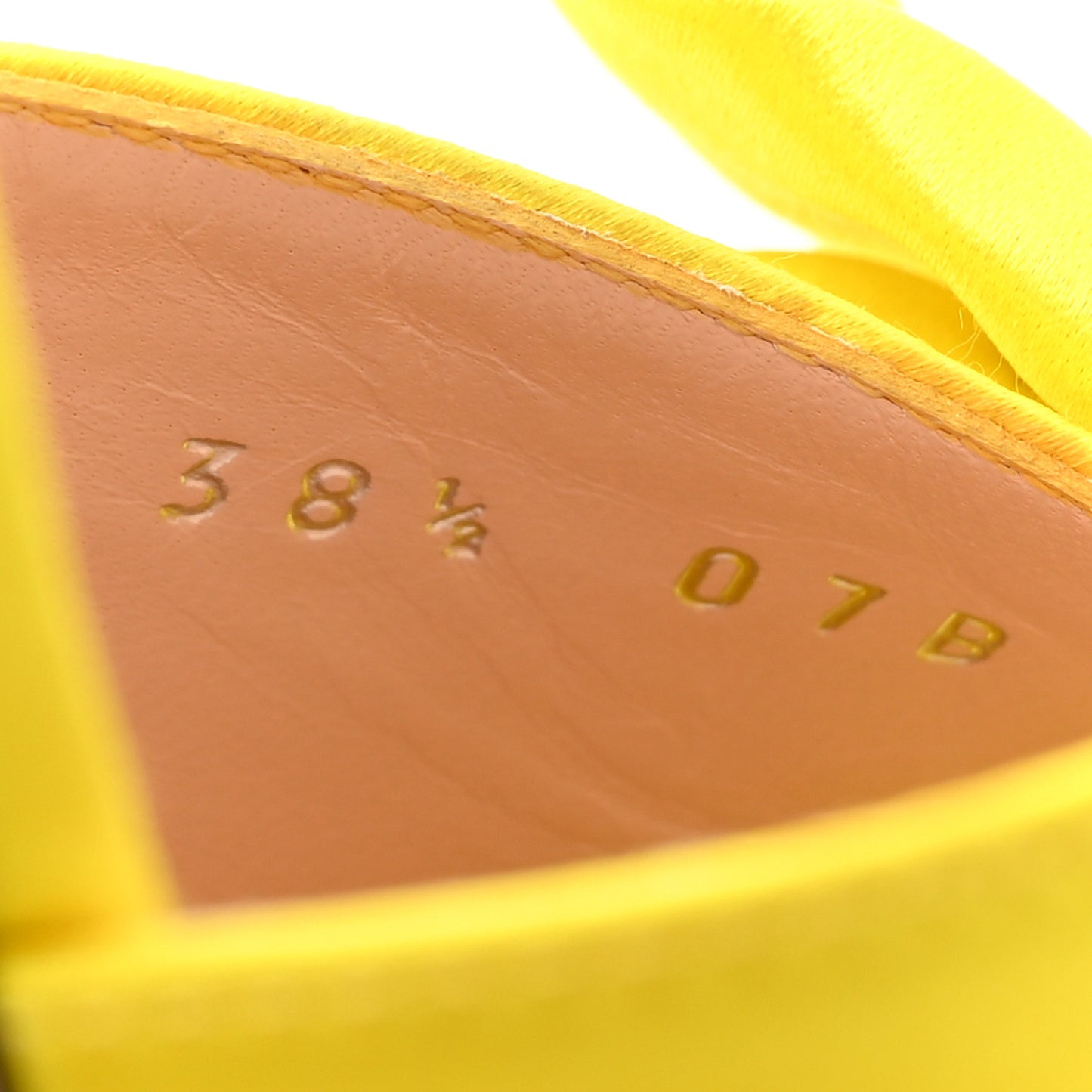 Satin Shawana Flower Sandals 38.5 Shine Yellow