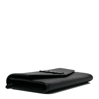 Saint Laurent Grain de Poudre Uptown Chain Wallet Black 4 of 10