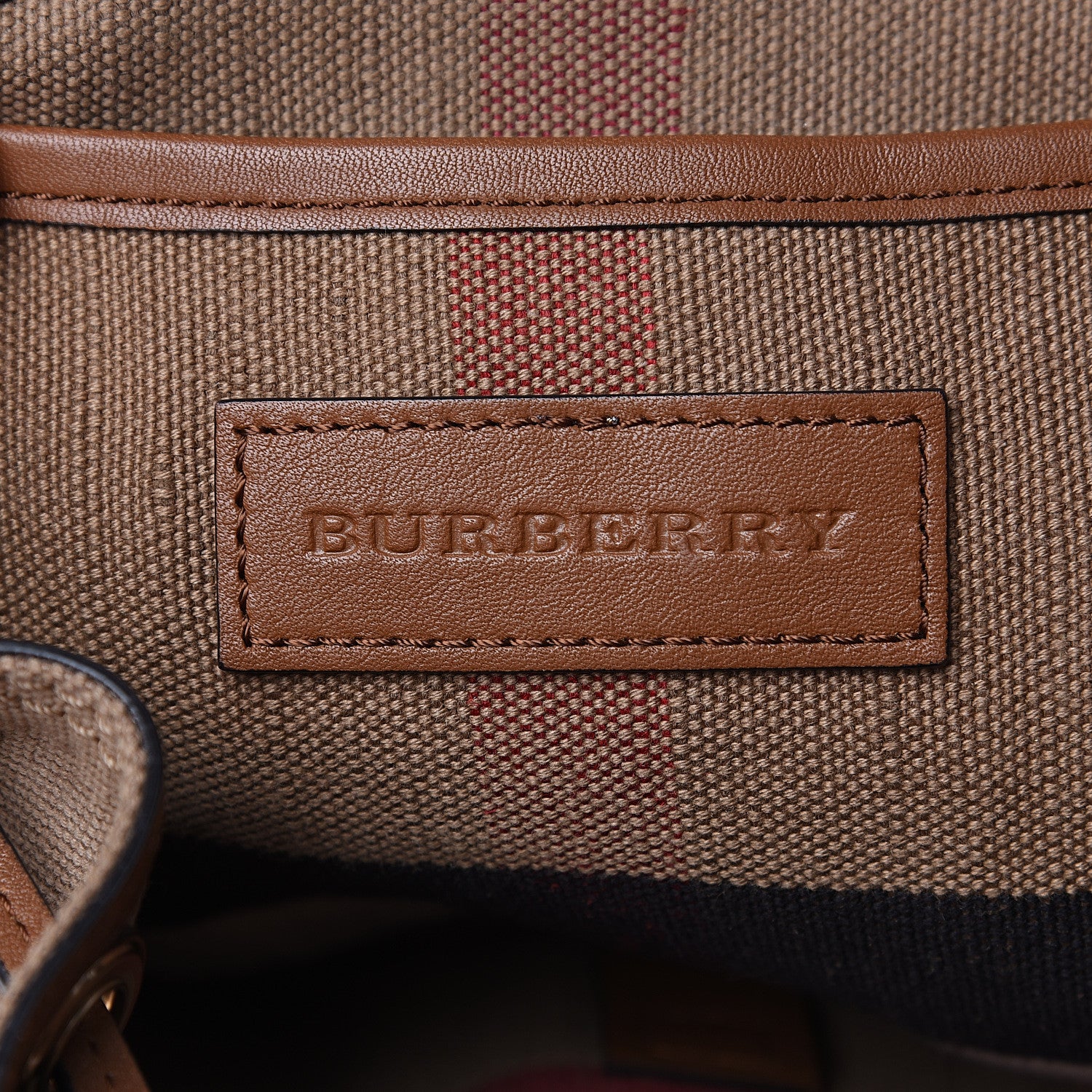 Burberry Overdyed Canvas Mega Check Medium Chiltern Backpack Tan 5 of 8