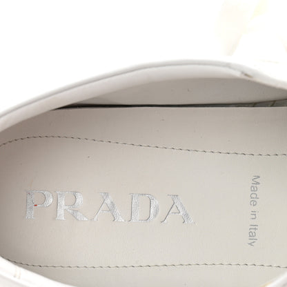 Prada Spazzolato Rois Metal Triangle Logo 25mm Sneakers 39.5 White Soleil 7 of 12