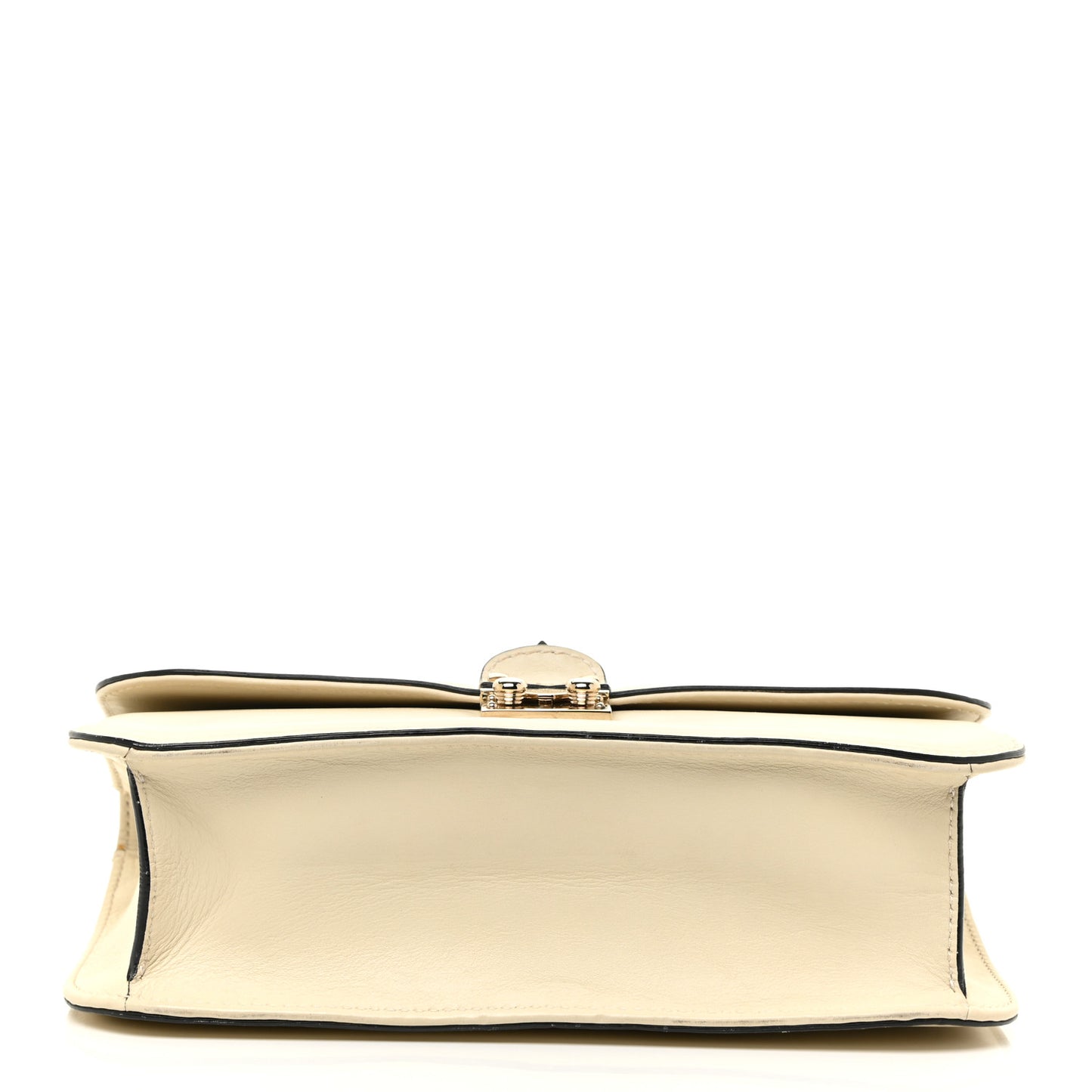 Vitello Medium Glam Lock Rockstud Flap Light Ivory