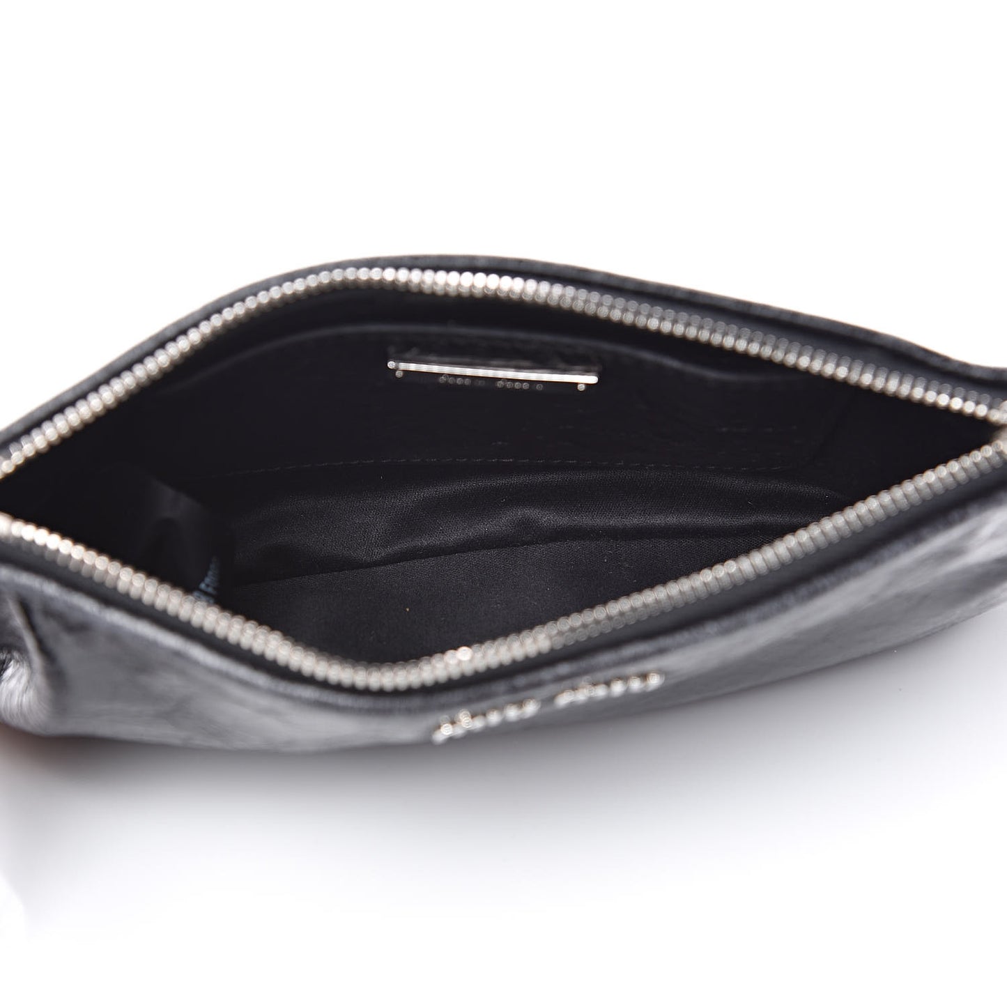 Nappa Lux Rabbit Fur Pouch Black