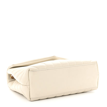 Saint Laurent Calfskin Y Quilted Monogram Small Loulou Chain Satchel Blanc Vintage 4 of 13