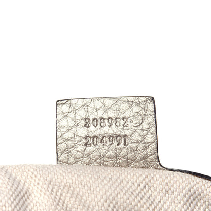 Gucci Metallic Pebbled Calfskin Medium Soho Chain Shoulder Bag Golden Beige 8 of 12