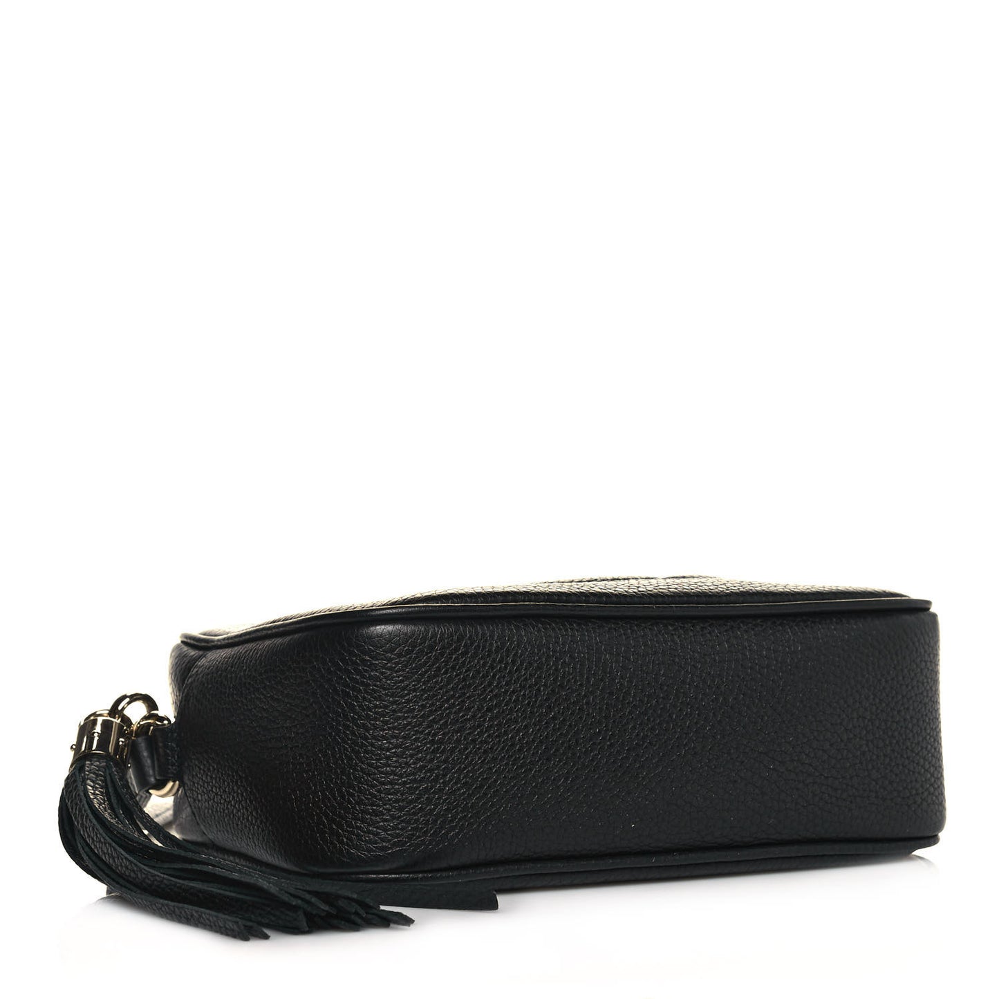 Pebbled Calfskin Small Soho Disco Bag Black