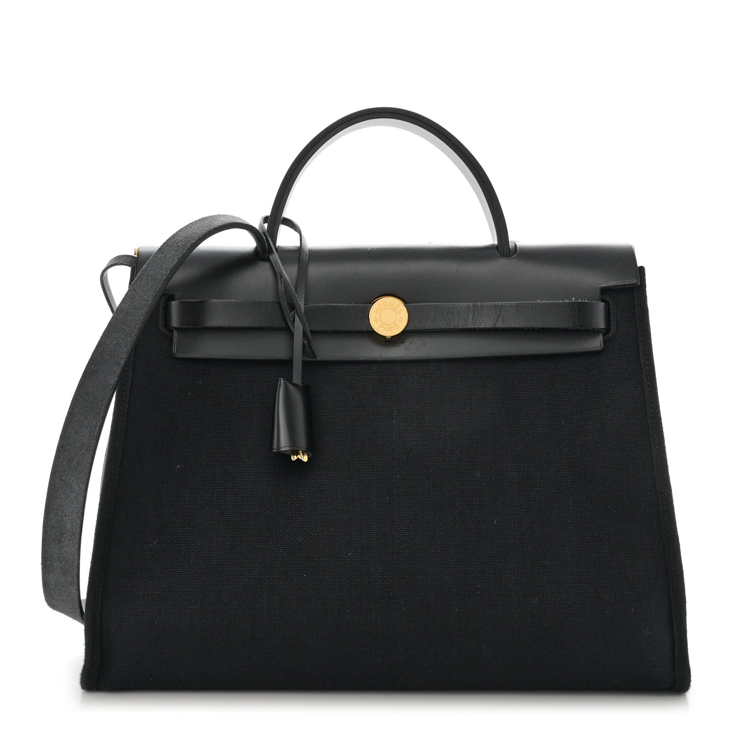 Hermes Military Toile Vache Hunter Herbag Zip PM 31 Black 3 of 10