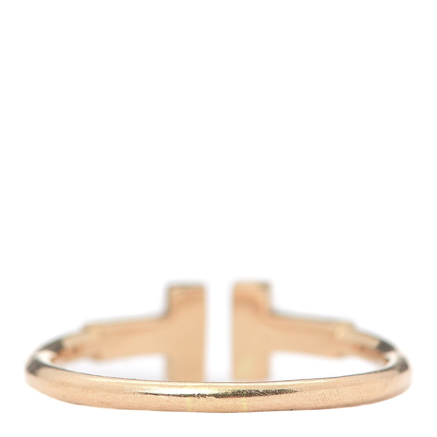 Tiffany 18K Yellow Gold Diamond T Wire Ring 54 7 3 of 5