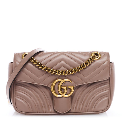 Gucci Calfskin Matelasse Small GG Marmont Shoulder Bag Porcelain Rose 1 of 8
