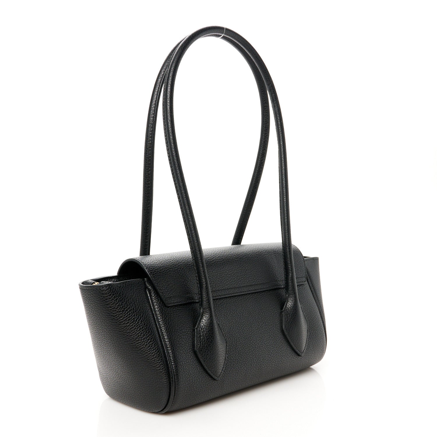 Salvatore Ferragamo Hammered Calfskin Small Firenze East West Tote Bag Black 3 of 13