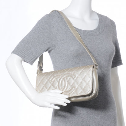 Chanel Caviar Quilted CC Shoulder Bag Pearl 2 of 7