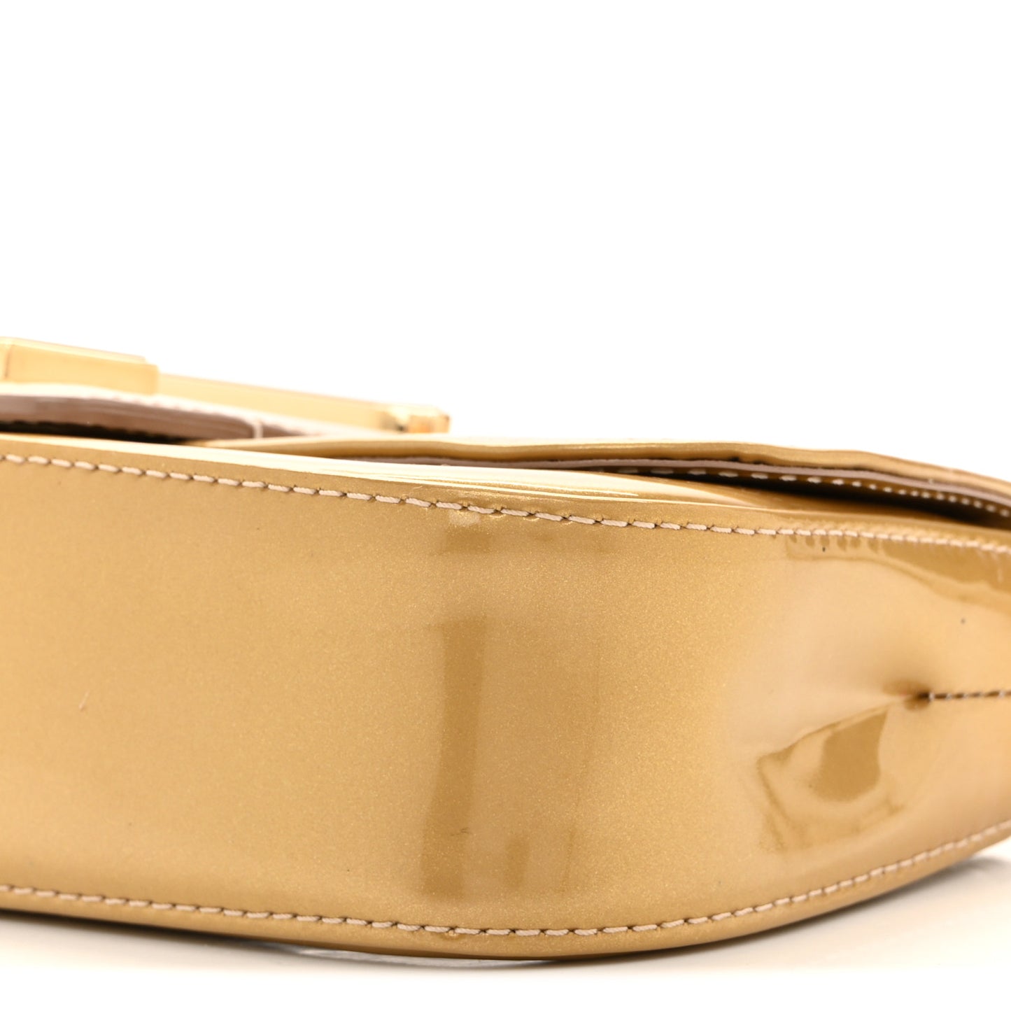 Patent Sobe Clutch Beige Poudre