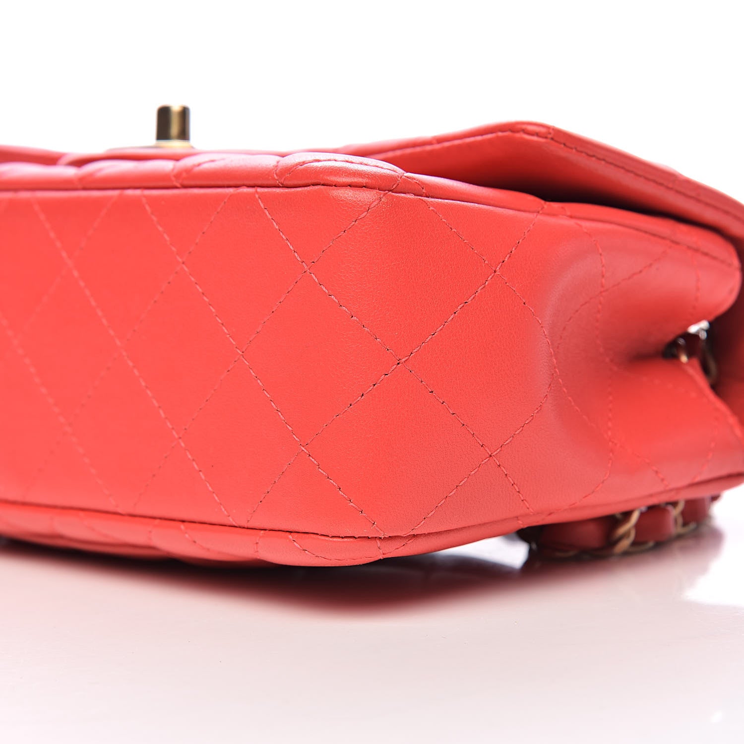 Chanel Lambskin Quilted Mini Rectangular Flap Red 9 of 10
