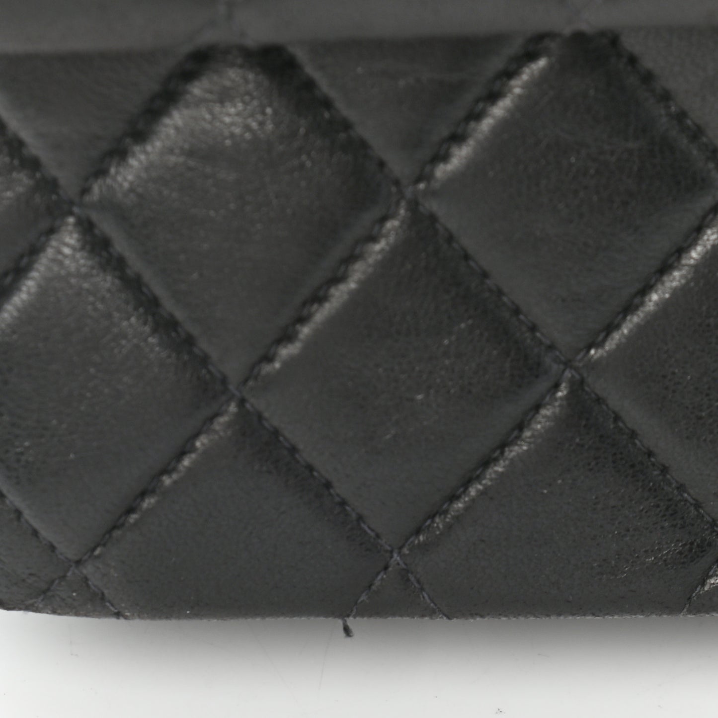 Lambskin Quilted Medium Double Flap Black