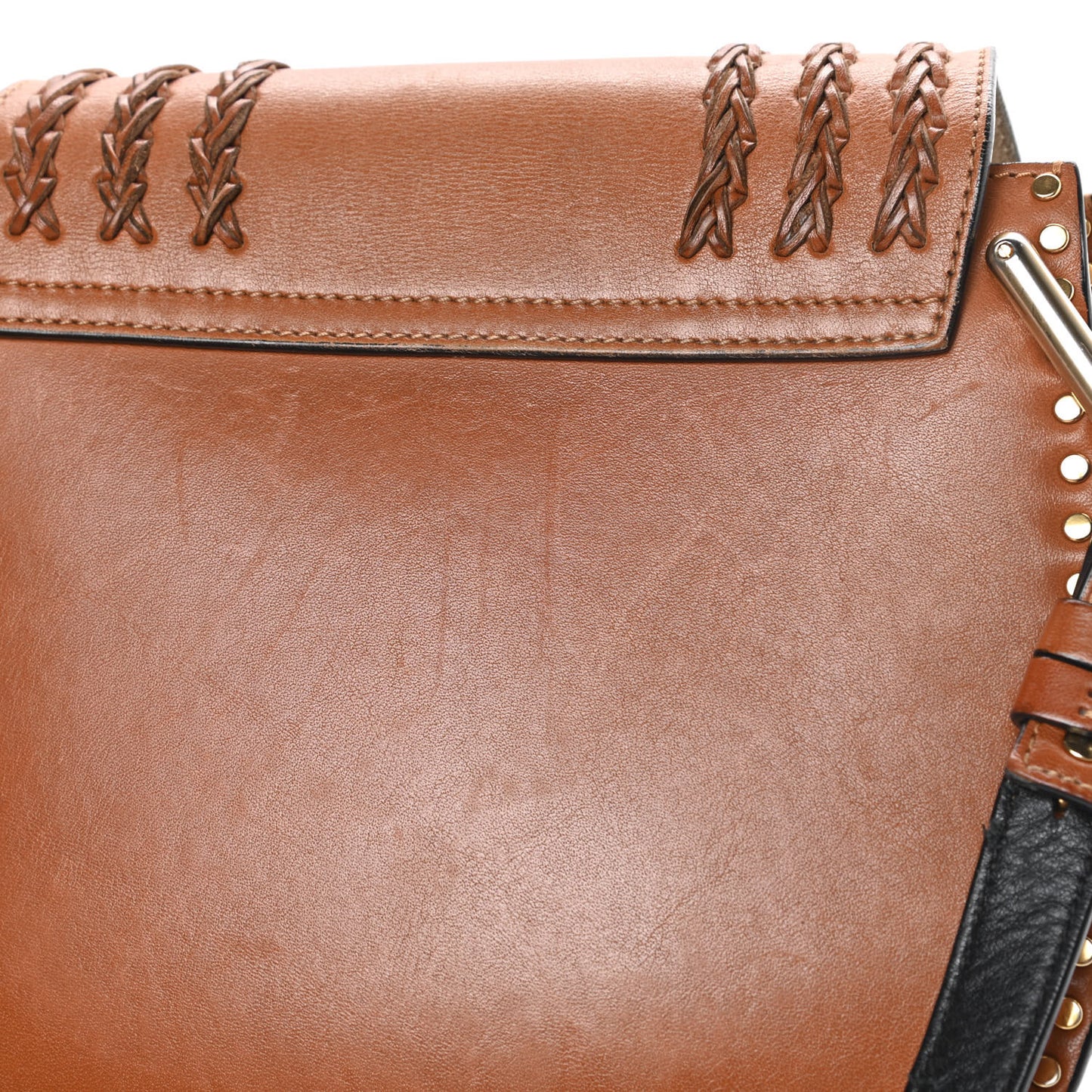 Calfskin Braided Small Hudson Shoulder Bag Caramel