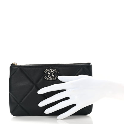 Chanel Lambskin Quilted Small Chanel 19 Pouch Black 2 of 8
