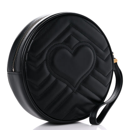 Gucci Calfskin Matelasse GG Marmont Round Wrist Wallet Black 3 of 10
