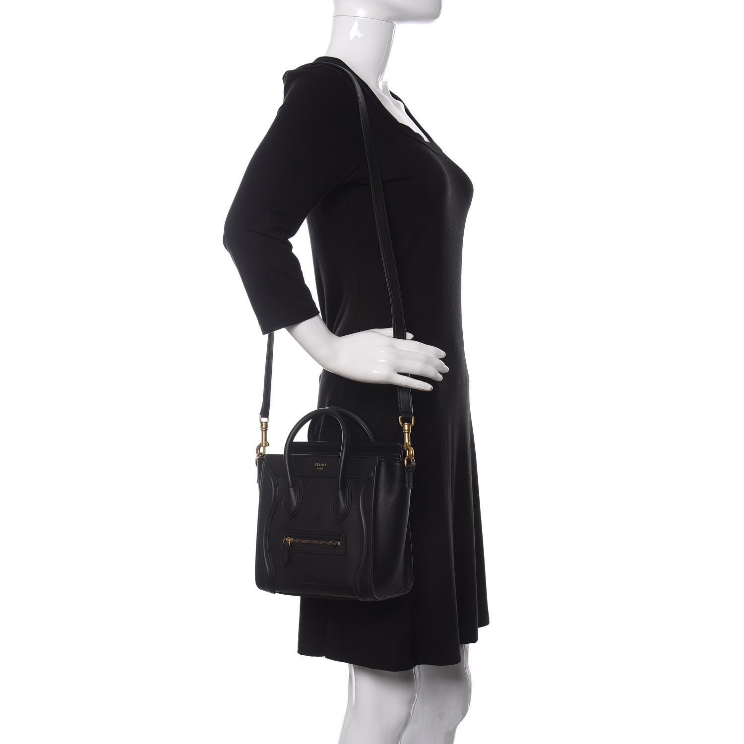Celine Smooth Calfskin Nano Luggage Black 2 of 9