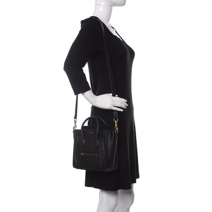 Celine Smooth Calfskin Nano Luggage Black 2 of 9