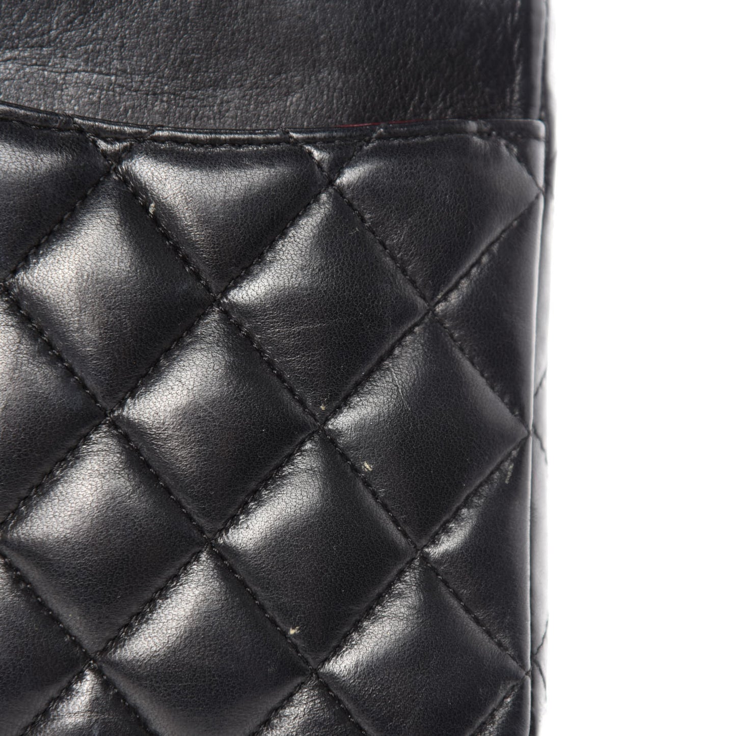 Lambskin Quilted Medium Double Flap Black