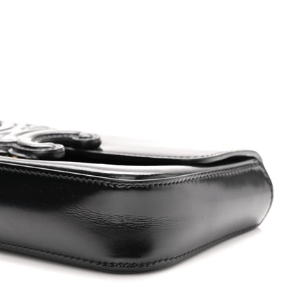 Celine Shiny Calfskin Cuir Triomphe Chain Shoulder Bag Black 10 of 12