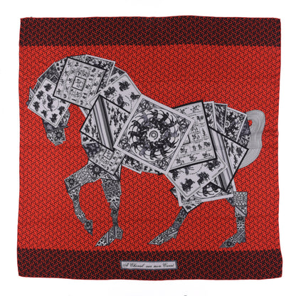 Hermes Cashmere Silk A Cheval Sur Mon Carre Shawl 140 1 of 6