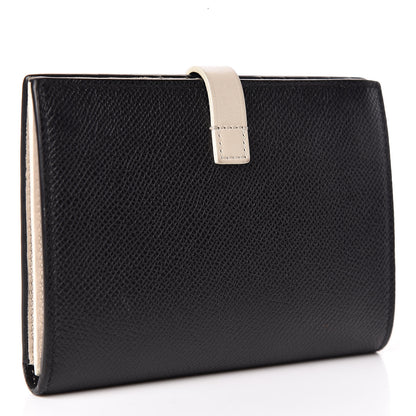 Celine Grained Calfskin Medium Multifunction Strap Wallet Black Chalk 3 of 9