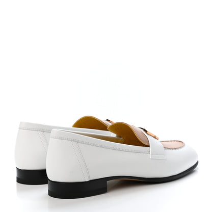 Hermes Calfskin Womens Paris Loafers 36 White Bois De Santal 3 of 4