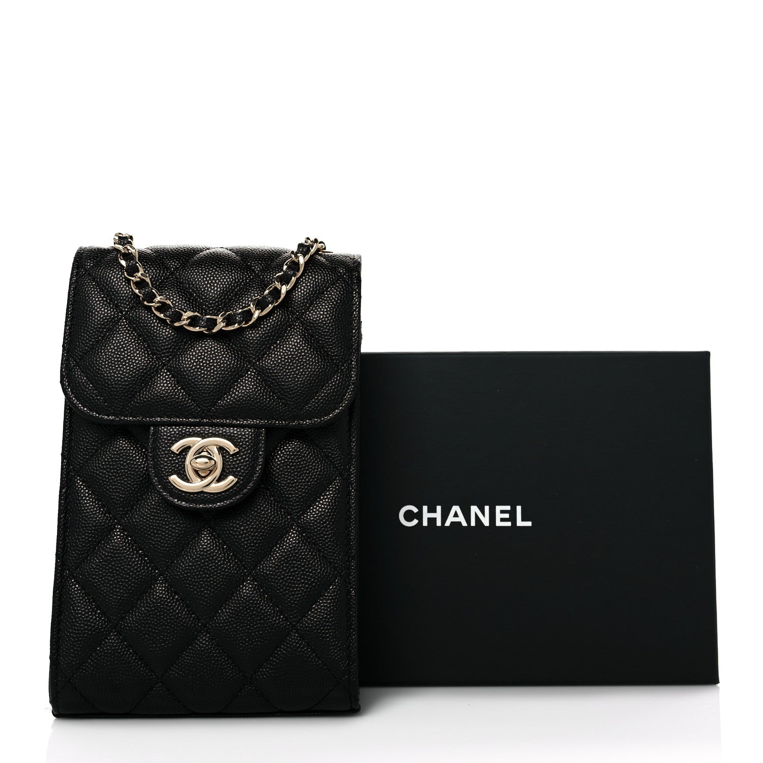 Chanel Caviar Quilted Classic Phone Holder Black 14 of 14