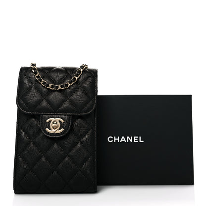 Chanel Caviar Quilted Classic Phone Holder Black 14 of 14