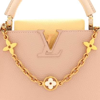 Louis Vuitton Taurillon Enamel Flower Chain Capucines BB Beige Yellow Creme 7 of 9