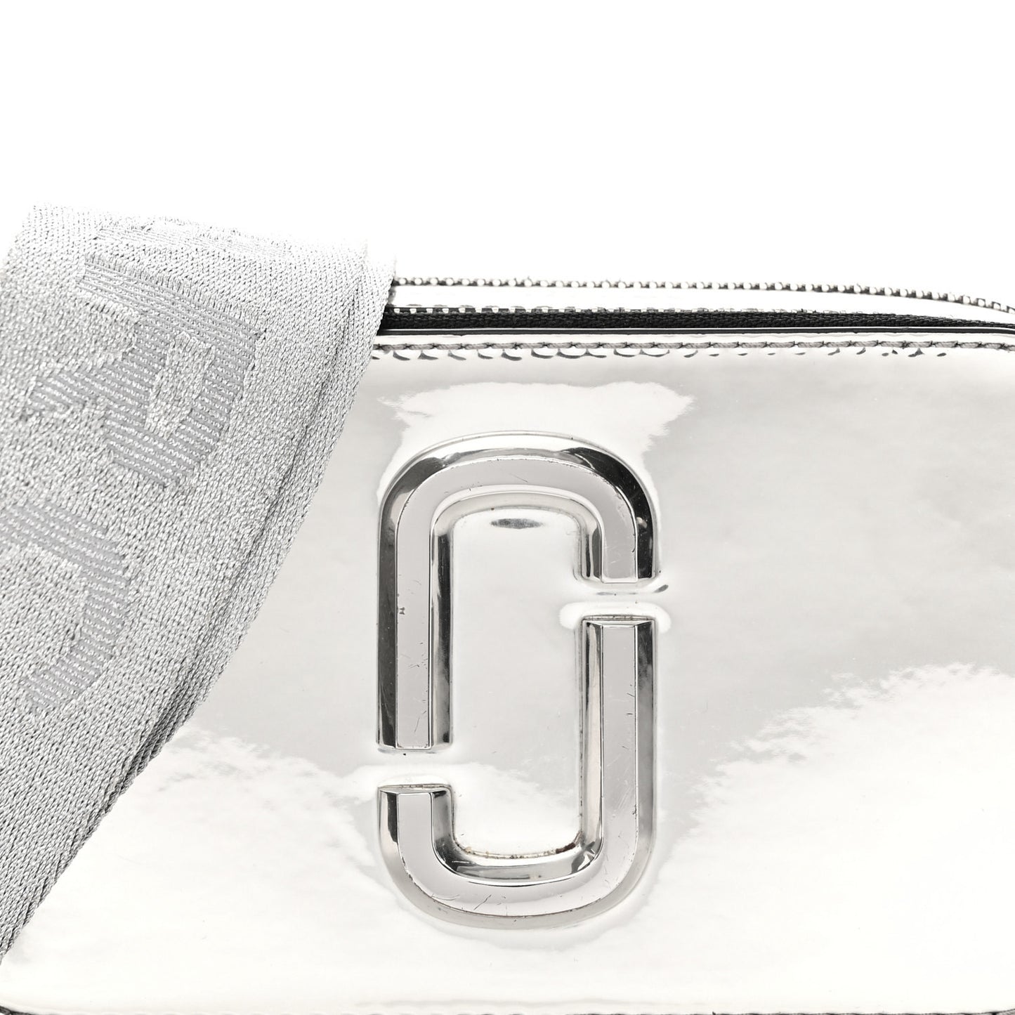 Metallic Calfskin Gen Z Snapshot Camera Bag Silver