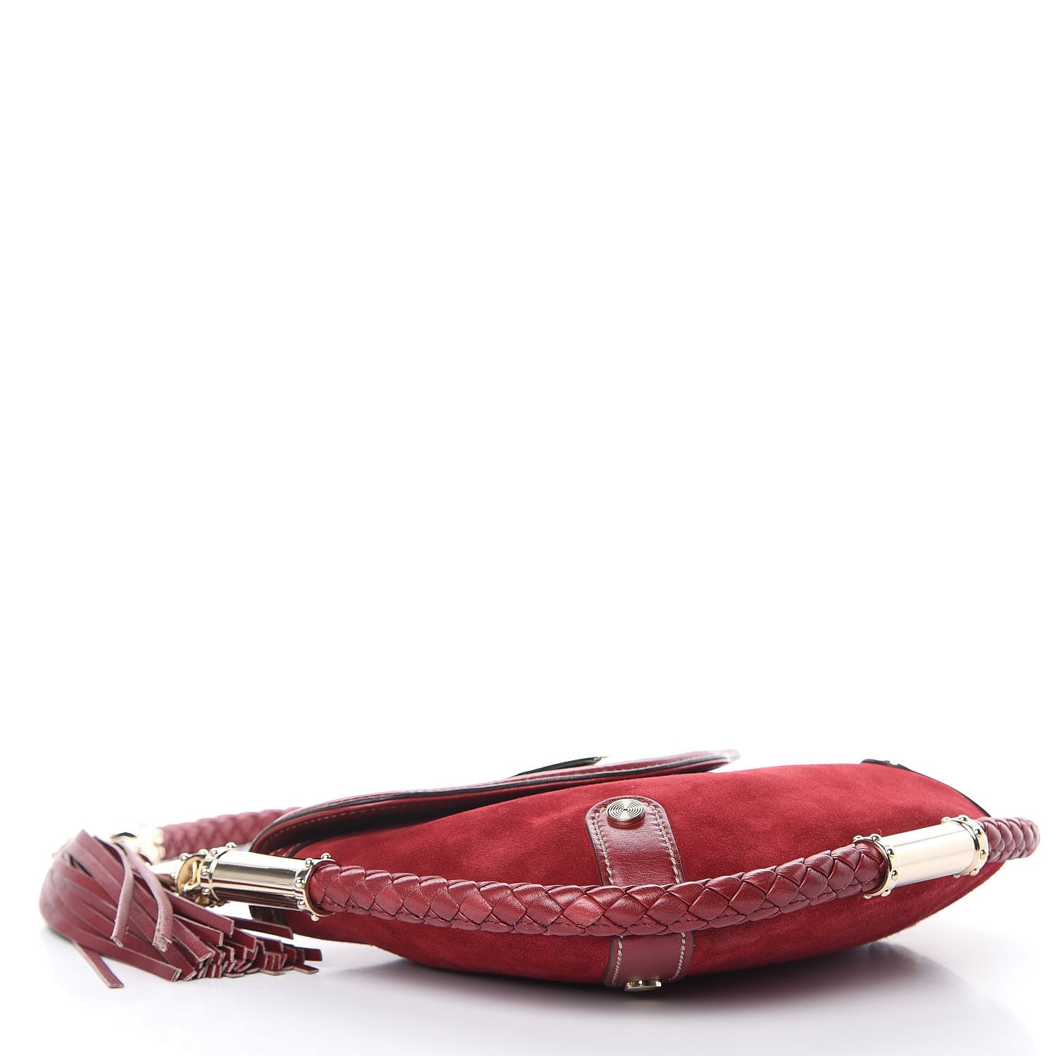 Gucci Suede Small Britt Tassel Shoulder Bag Dark Red 4 of 16