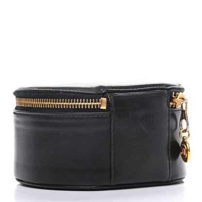 Chanel Lambskin Round Jewelry Travel Case Black 4 of 7