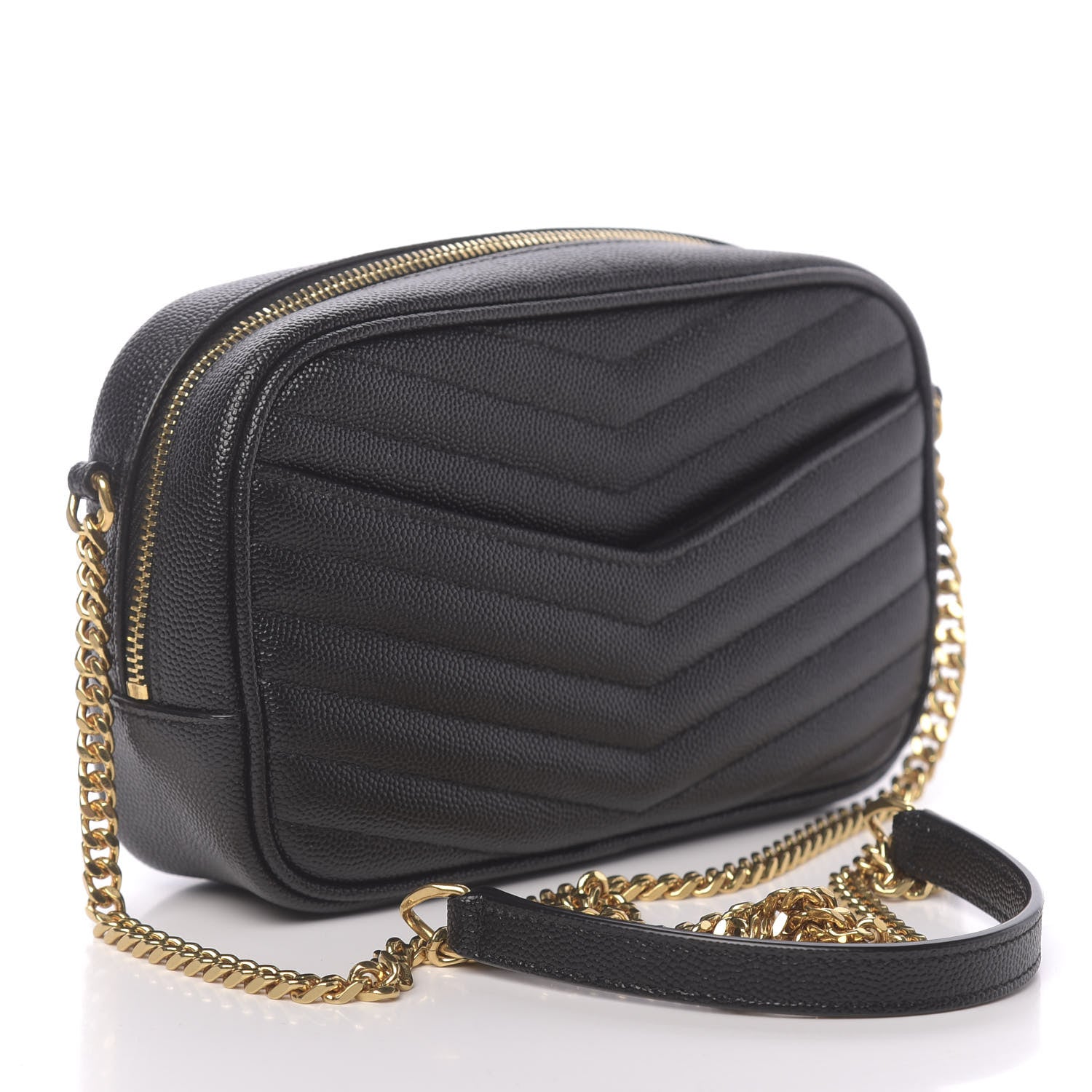 Saint Laurent Grain De Poudre Matelasse Monogram Mini Lou Camera Bag Black 3 of 11
