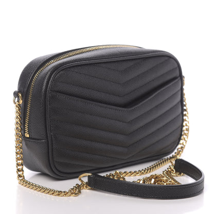 Saint Laurent Grain De Poudre Matelasse Monogram Mini Lou Camera Bag Black 3 of 11