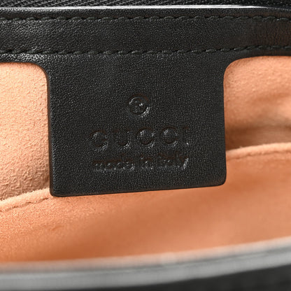 Gucci Calfskin Matelasse Medium GG Marmont Shoulder Bag Black 6 of 12