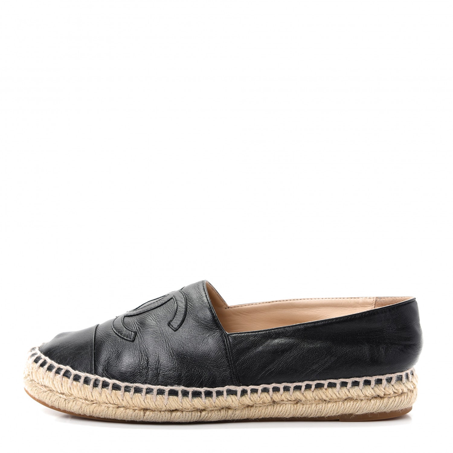 Chanel Lambskin CC Espadrilles 38 Black 1 of 10