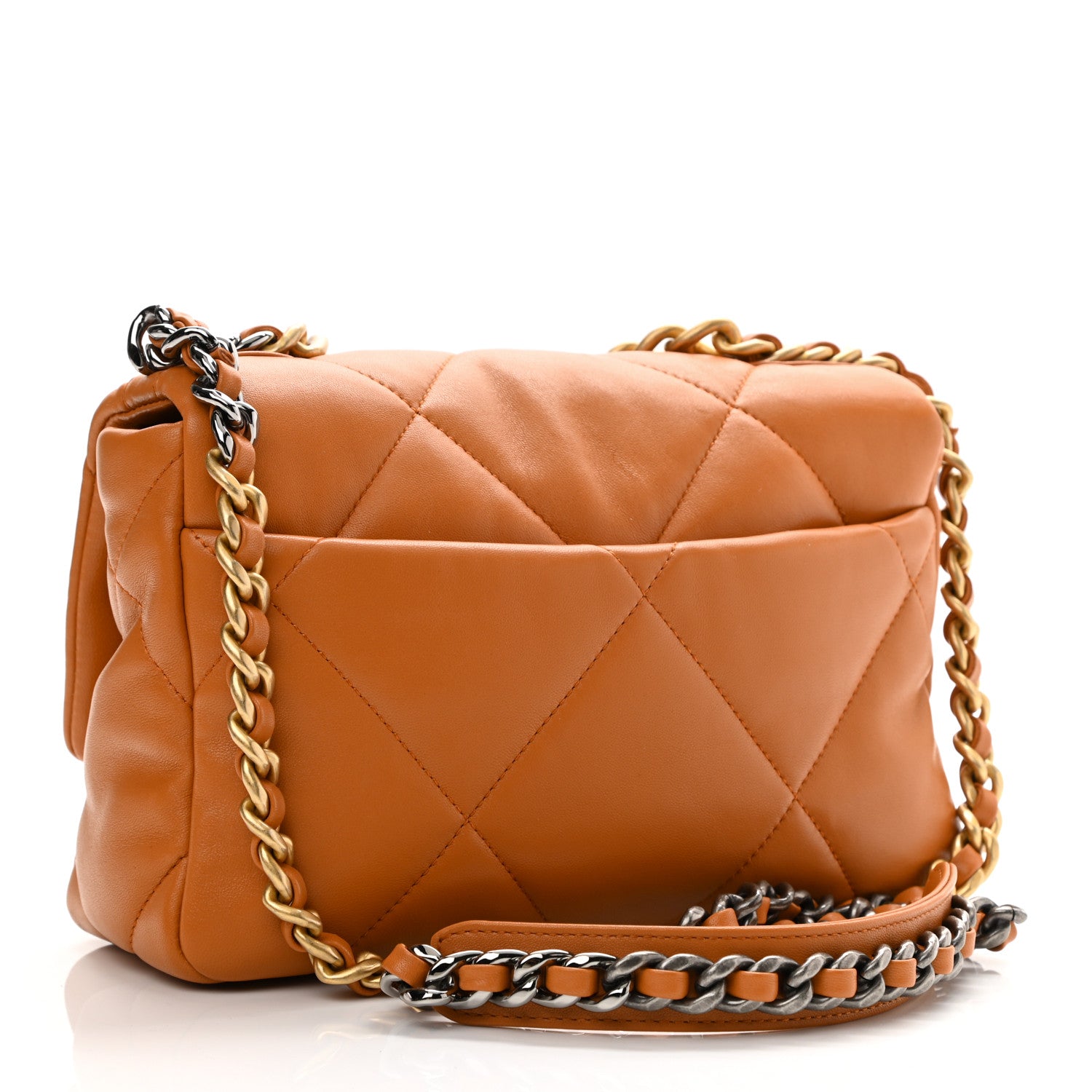 Chanel Lambskin Quilted Medium Chanel 19 Flap Light Brown 3 of 10