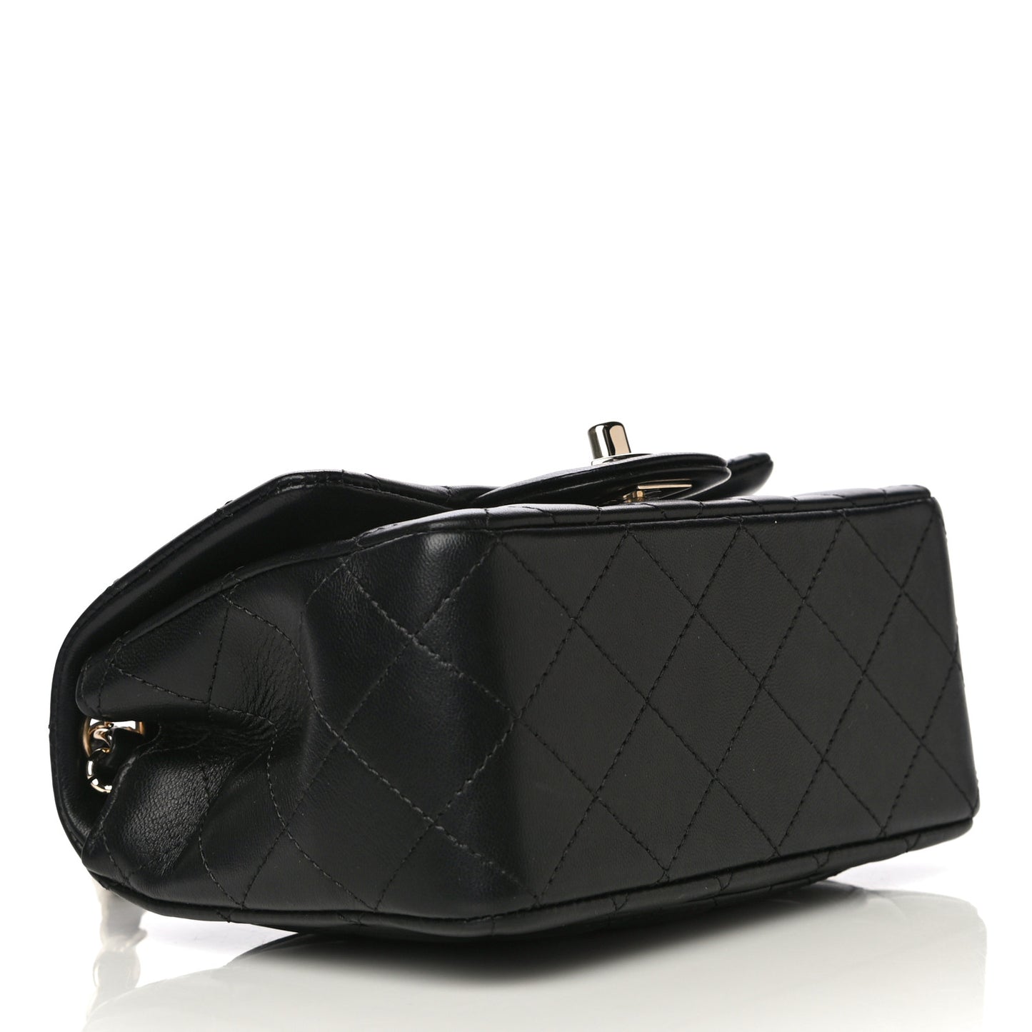 Lambskin Quilted Mini Square Flap Black