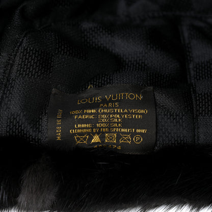 Louis Vuitton Polyester Silk Mink Fur Hat Black 5 of 5