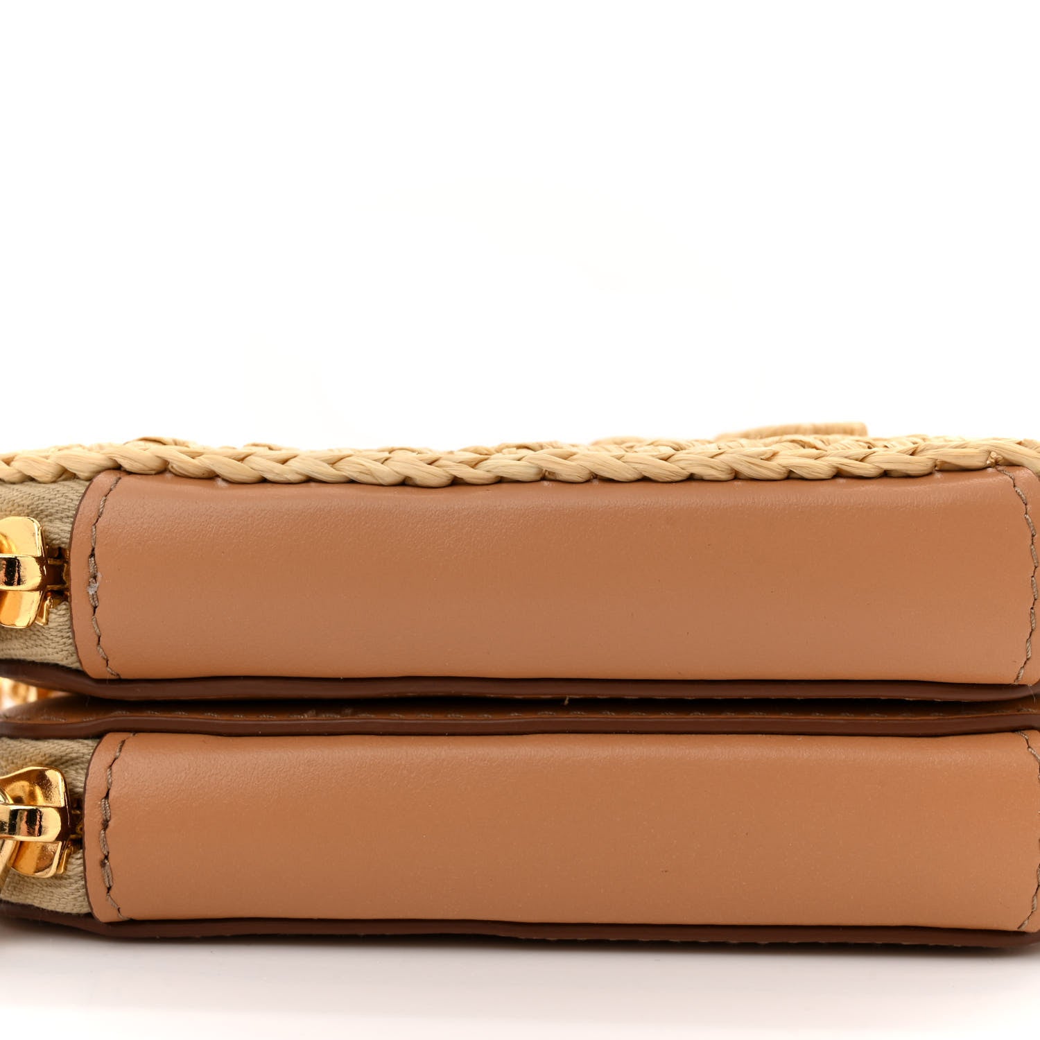 Prada Raffia Calfskin Crochet Logo Embroidered Mini Triangle Crossbody Pouch Naturale 9 of 10