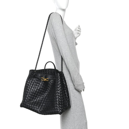 Bottega Veneta Nappa Intrecciato Large Andiamo Shoulder Bag Black 2 of 9