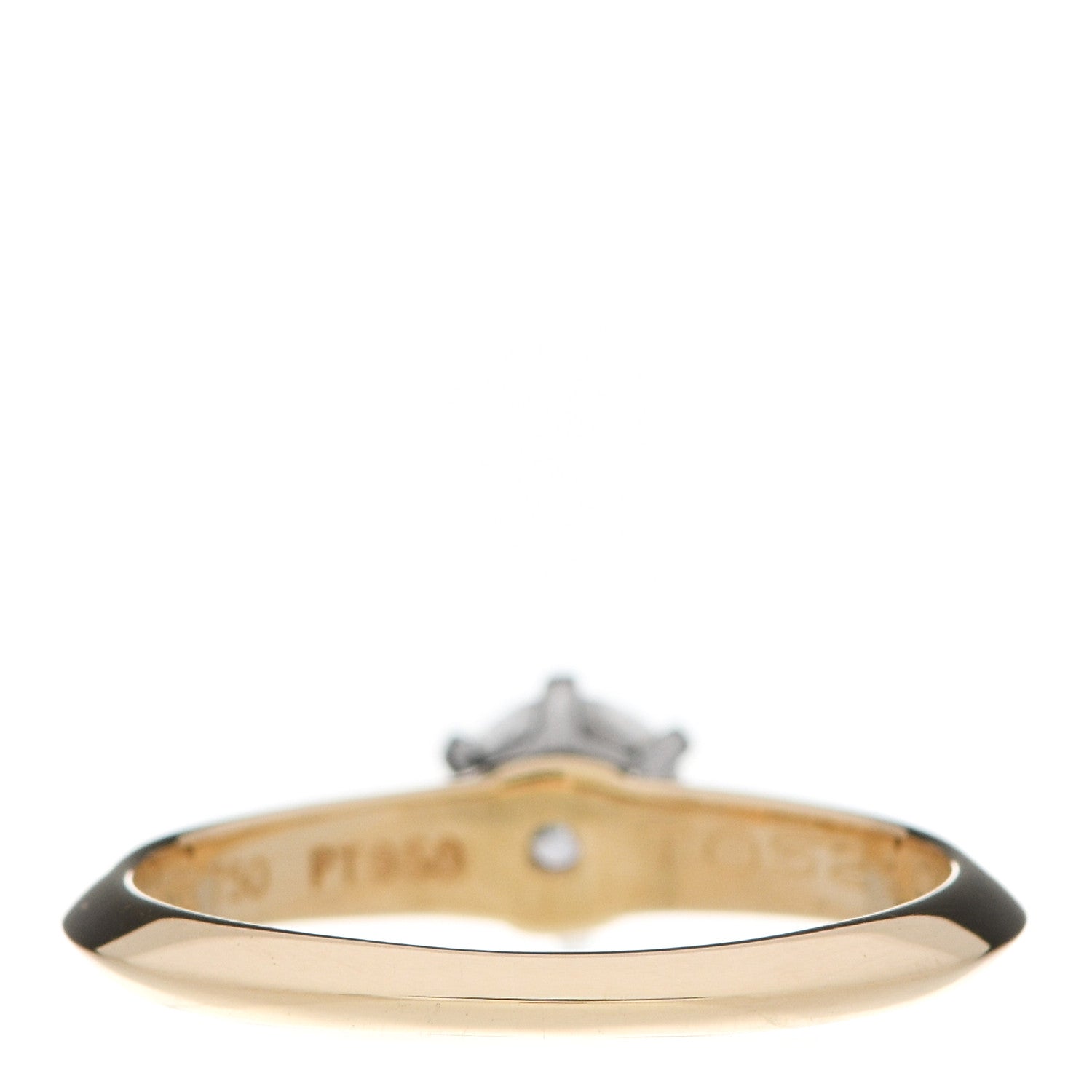Tiffany 18K Yellow Gold Platinum Diamond .43ct Solitaire Engagement Ring 49 5 4 of 8